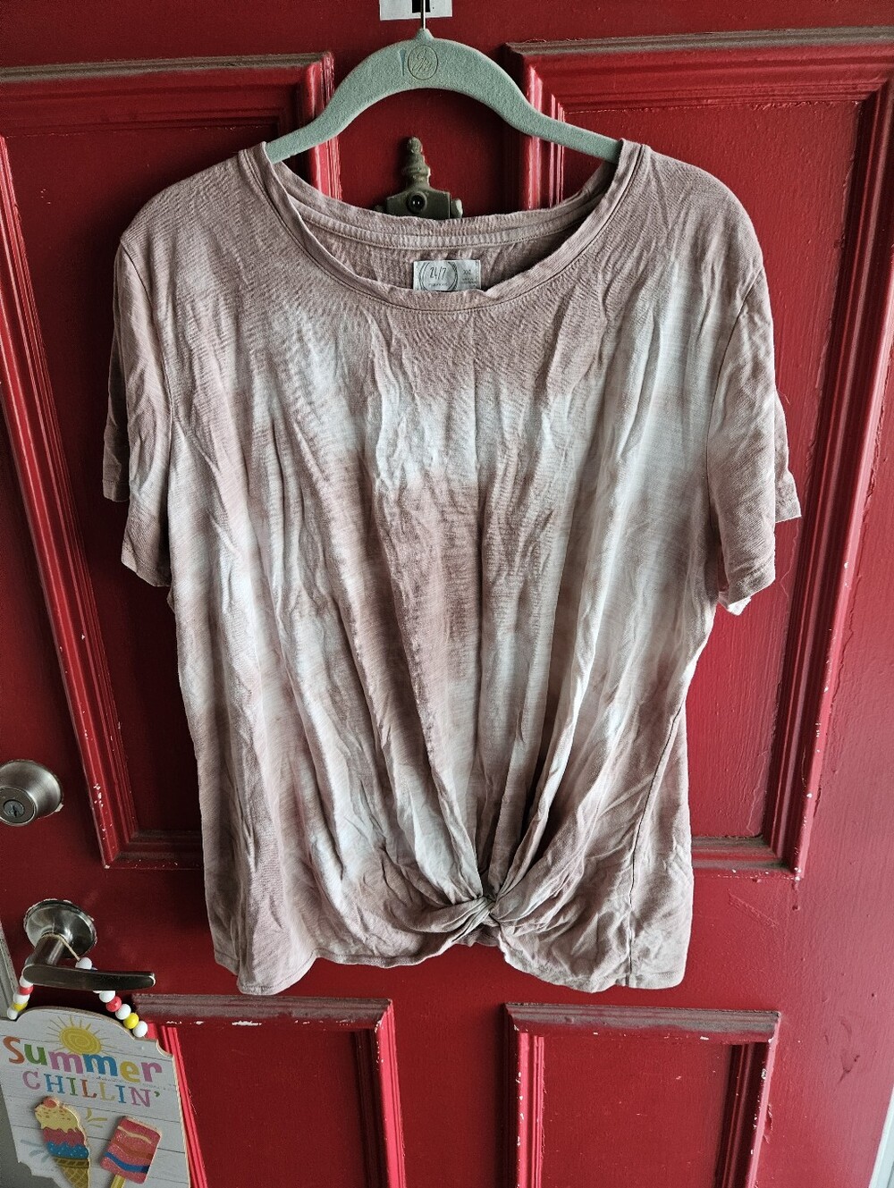 Maurices 24/7 - Soft Tie-Front JUNIOR'S Tee - Dusty Rose